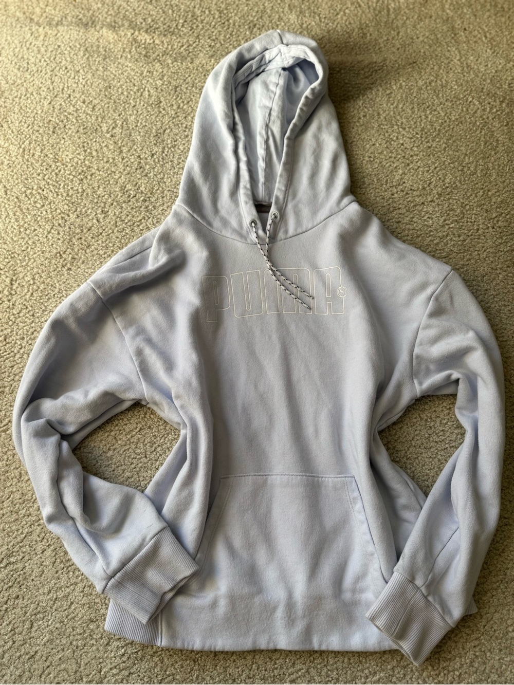 Puma Women's Soft Lavender Pullover Hoodie with Embossed Logo casual
